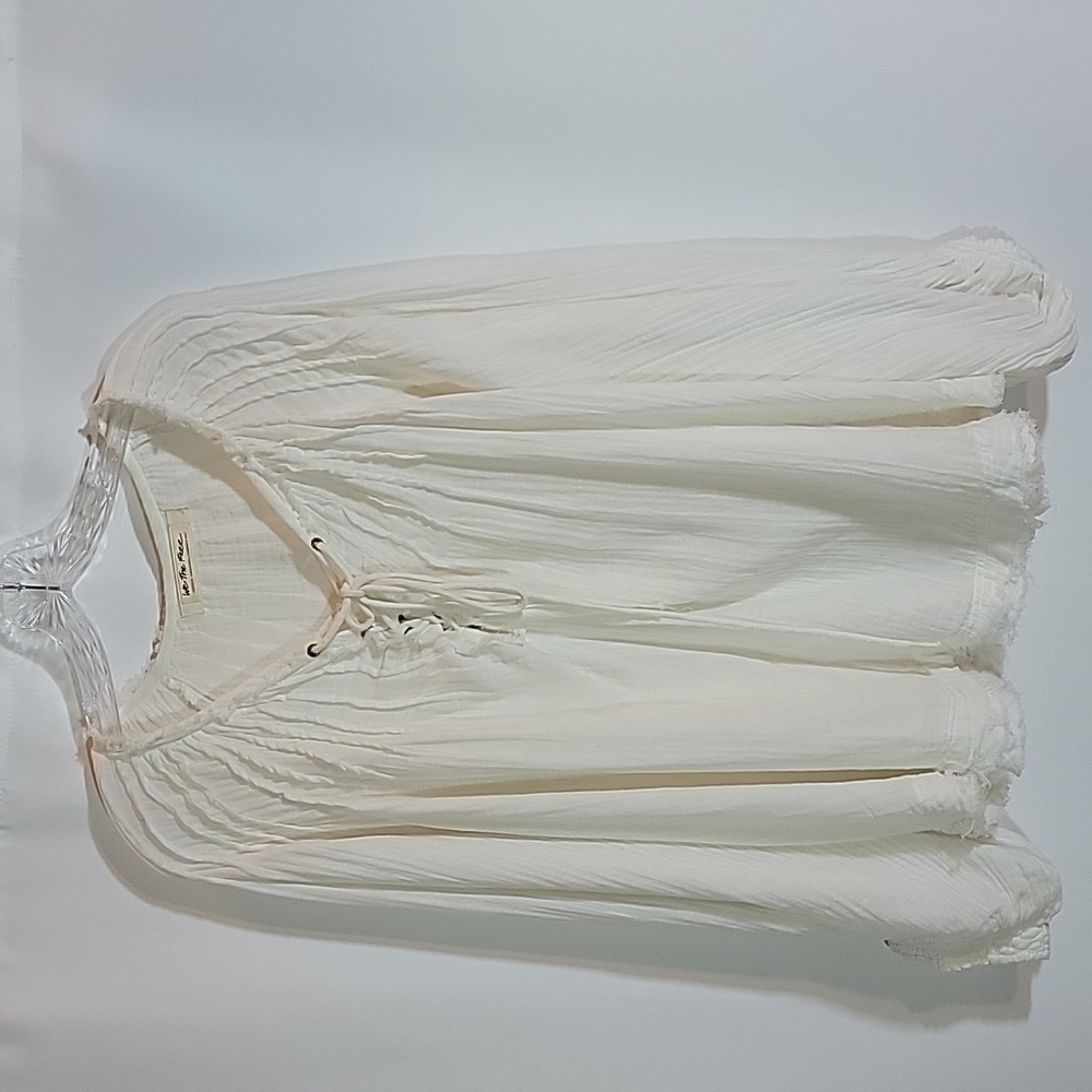 WE THE FREE | Long Sleeve Lace Up Frayed Hem Top